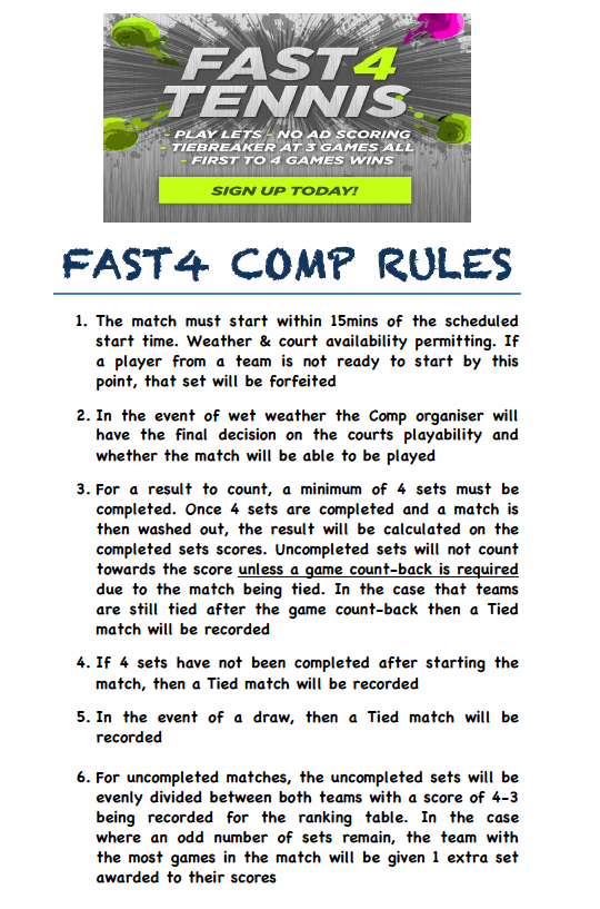 Rules Elite Tennis International