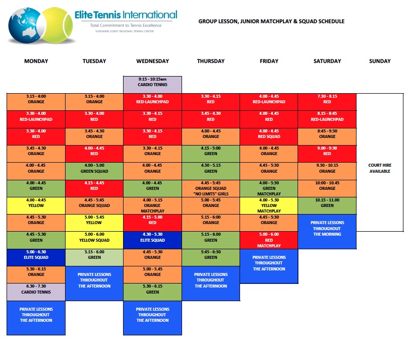 Screen Shot 2024 LESSON SCHEDULE