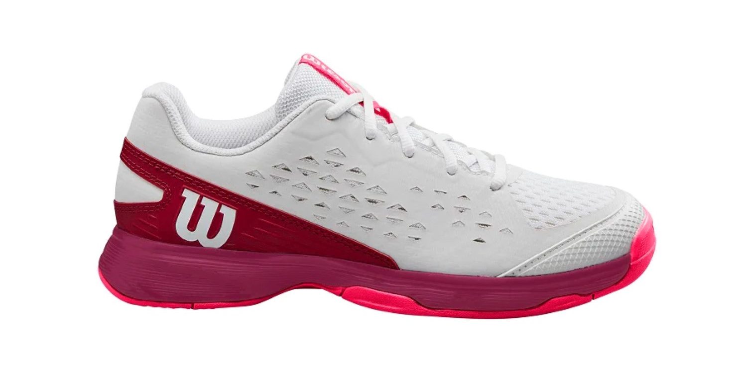 WILSON RUSH PRO L WHITE BEET RED DIVA PINK
